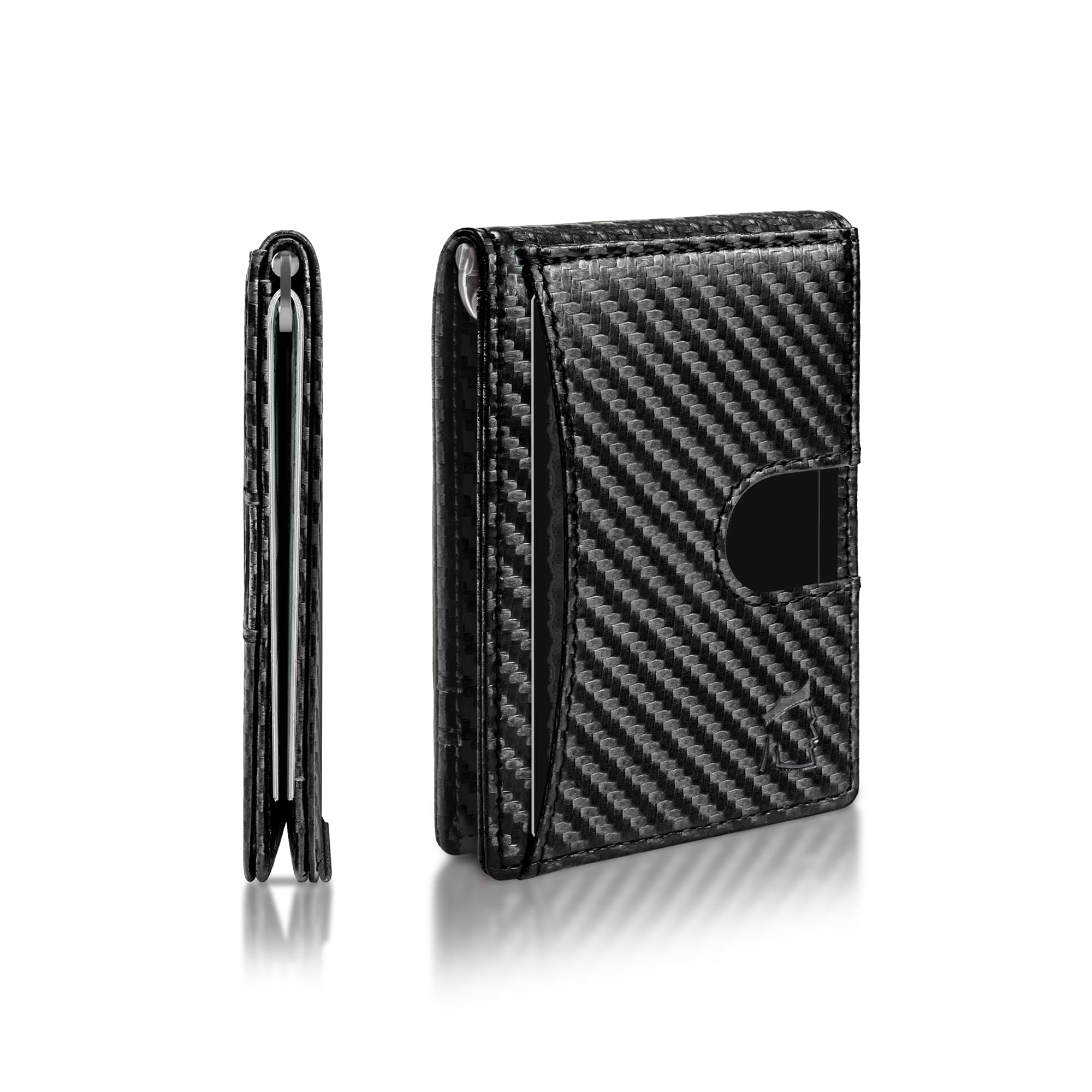 Kingly Cash Clip Slim Leather Wallet for Men with RFID Blocking & Money Clip - Minimalist Front Pocket Bifold Wallet Holds 12 Cards - Secure Card Holder with Easy Access Pull Tab