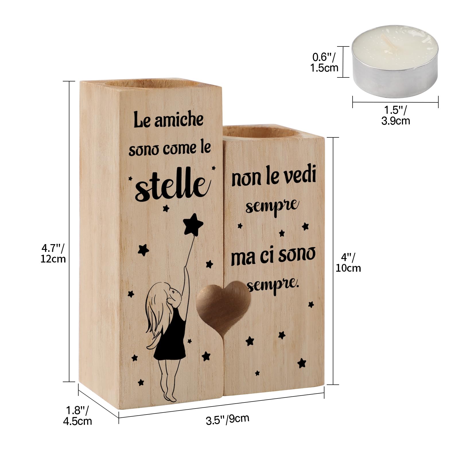 Tulolvae Regalo Amica Compleanno, Portacandele Idee Regali Speciale per Migliore Amica la Laurea Natale Pasqua,Amicizia Regali per Donnaa