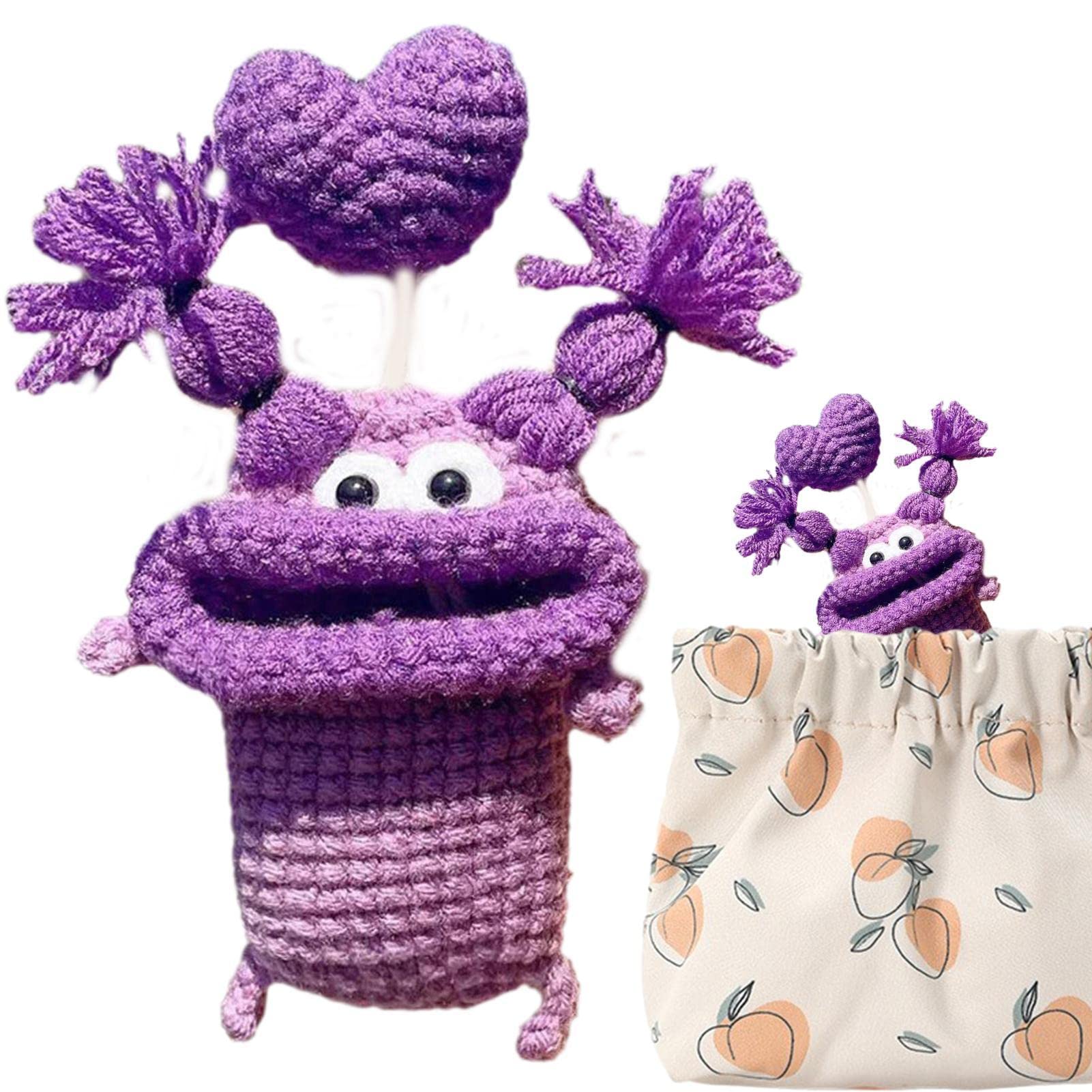 Handmade Key Case,Lovely Pure Crochet Key Pouch | Travel Safe Lock Bag For Sausage Mouth Vehicle Key Holder Keychain Handmade All-Around Protection Function