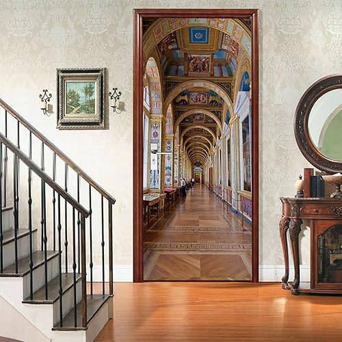 Tifege - Póster adhesivo decorativo para puerta en 3D (extraíble)