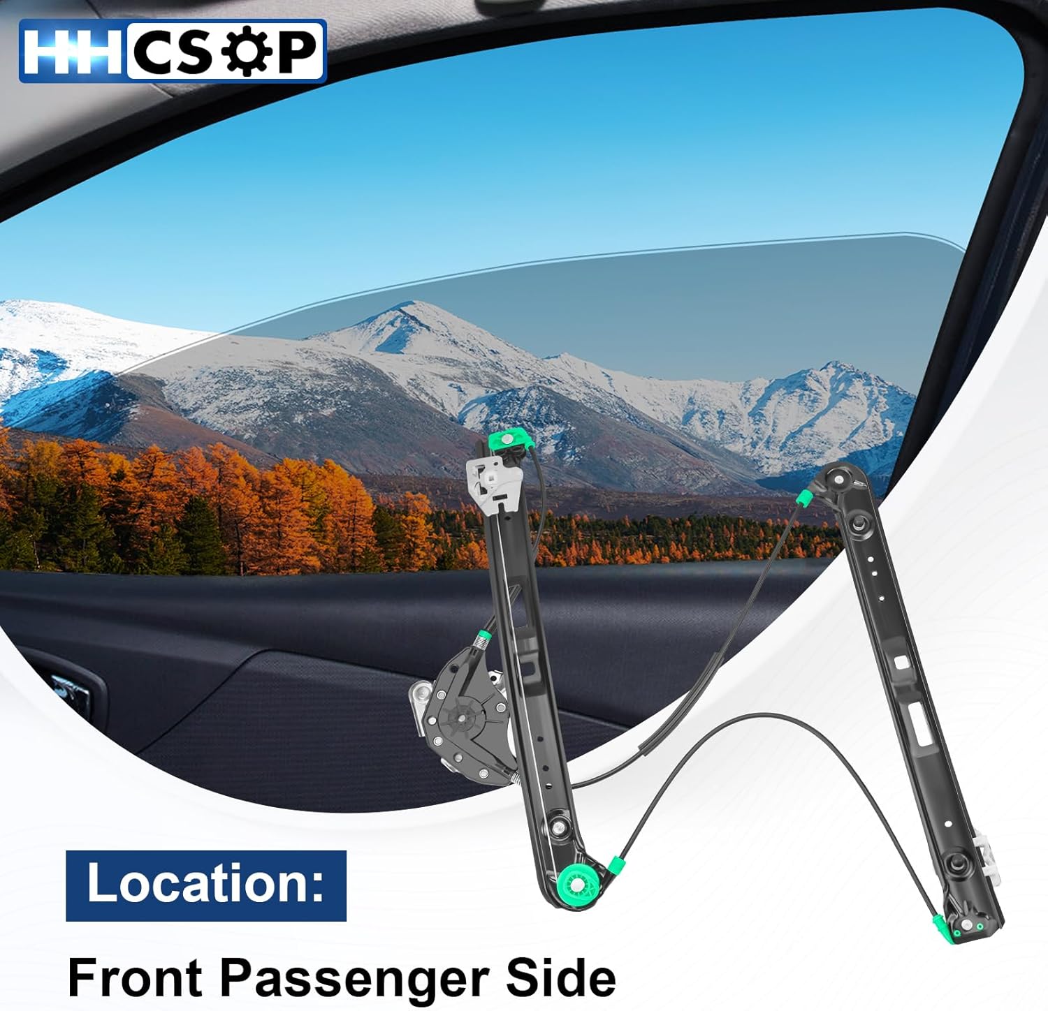 Front Right Passenger Side Power Window Regulator Without Motor Replacement for BMW 323i 325i 325xi 328i 330i 330xi E46 1999 2000 2001 2002 2003 2004 2005, 740-485