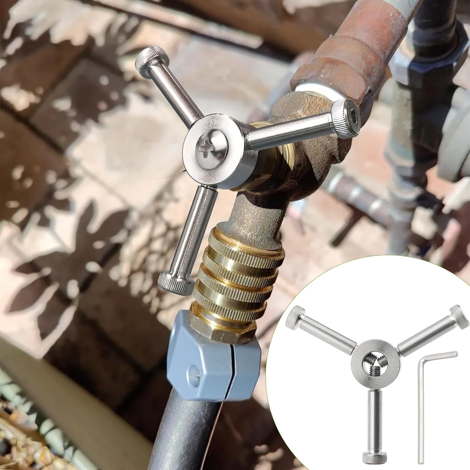 Adjustable Outdoor Faucet Handle for 3/8" or Smaller Exposed Stem Outdoor Garden Faucet, Hose Bib Handle, Hose Bib 1-Pack