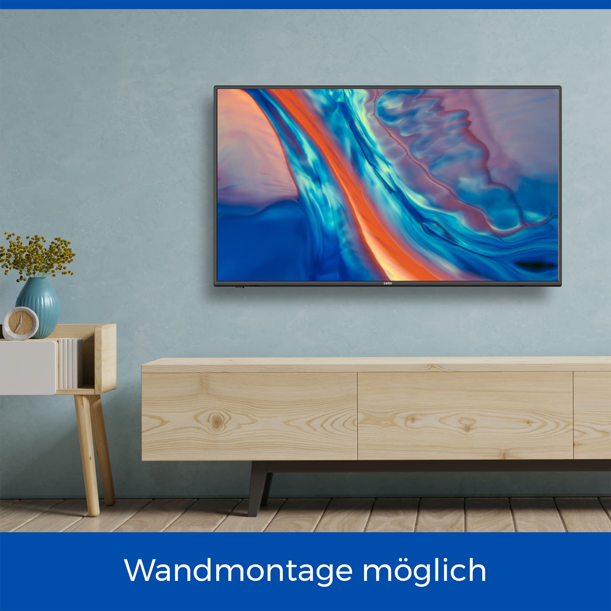 Cello C1924WSH 19 Zoll-Smart-Fernseher ohne Rahmen, netzbetrieben, WebOS von LG, Bluetooth, Pitch Perfect-Lautsprecher, ideal für Küche, Schlafzimmer oder kleine Räume