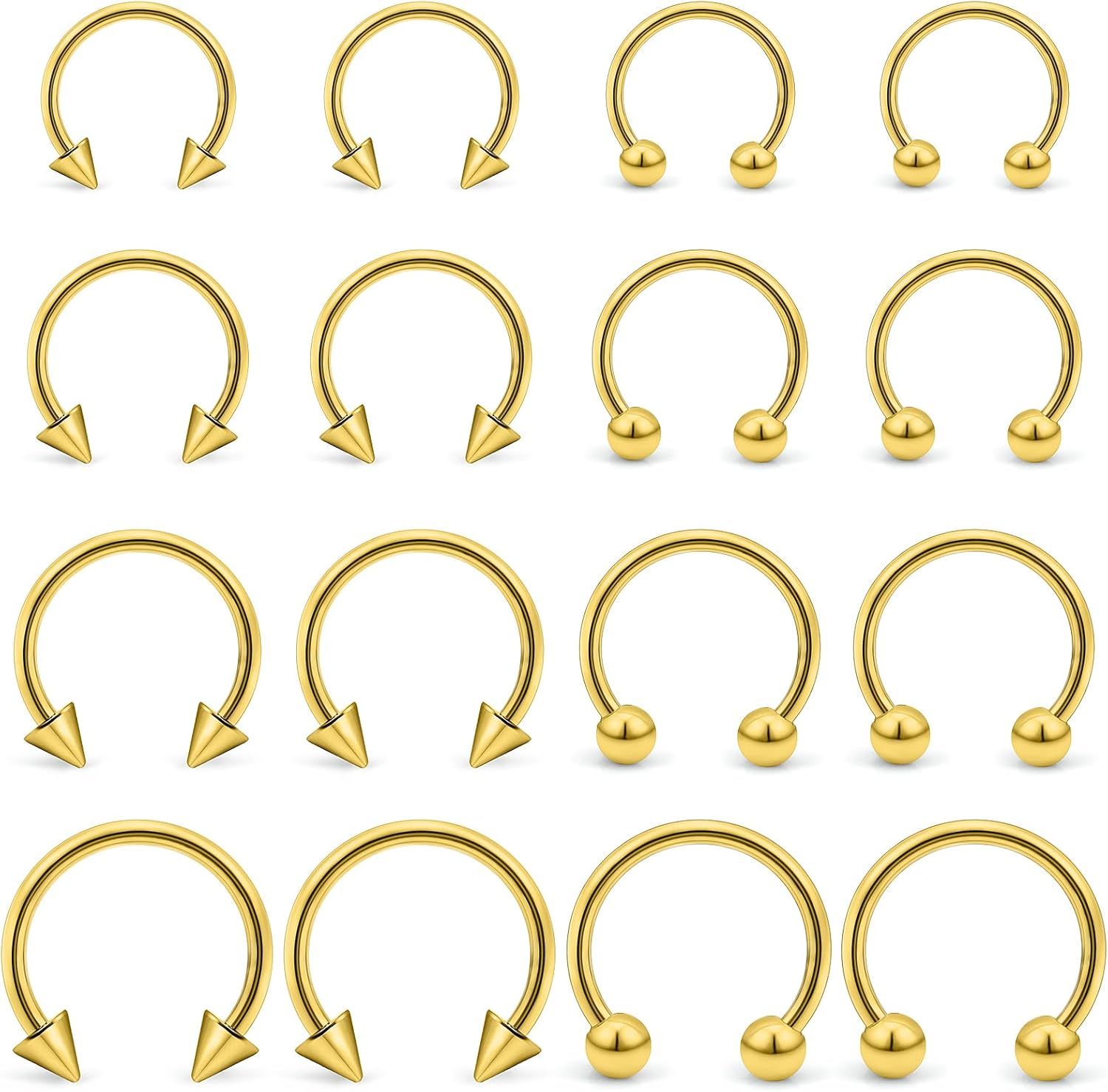 Kridzisw 14G Septum Nose Rings Eyebrow lip Rings Lobe Earrings Hoop 316L Surgical Steel Cartilage Helix Tragus Rook Daith Earrings Hoops Piercing Jewelry for Women Men 8mm 10mm 12mm 14mm 16mm 19mm