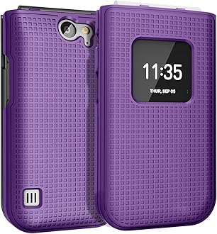 Nakedcellphone Case for Nokia 2720 V Flip Phone, [Purple] Protective Snap-On Hard Shell Cover [Grid Texture] for Verizon TA-1295, 2720V