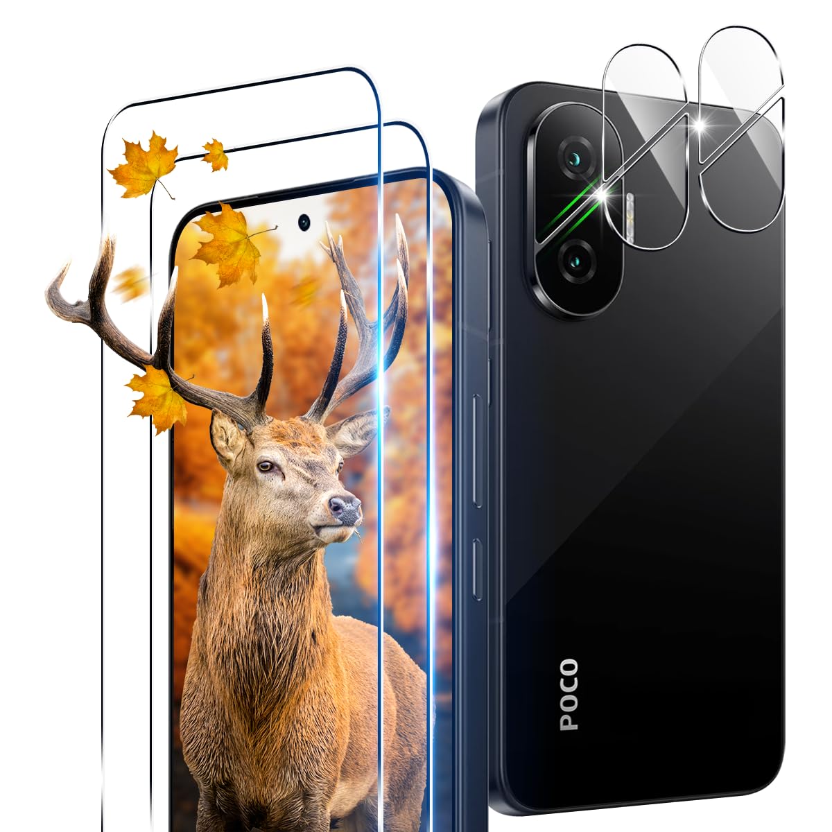POCO F7 ケース２個ガラスフィルム新品二枚付き Amazon | 用 Xiaomi POCO F7 ガラスフィルム 2枚 シャオミ POCOF7