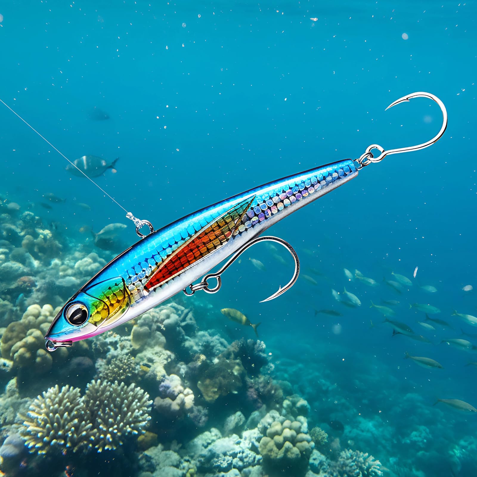 3 STK. Long Cast Pencil Köder, 12 cm, 50 g Meerwasser-Angelköder, realistische künstliche Ködersimulation, Harter Metallkörper, für Ozean-, Boots- und Küstenangeln, mit sauberem Lauf