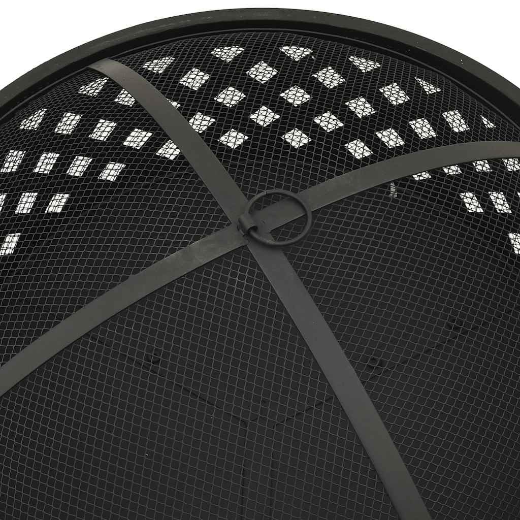 Braciere in Acciaio Nero 68 cm con Attizzatoio