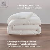 DODO - Couette Tempérée Niagara 240x260 cm - Convient 2 Personnes - Anti-Acariens, Douce, Confortable - Garnissage 100% Polyester Fibre Volupt’air 300G/M2 - Lavable en Machine à 40°C - 4