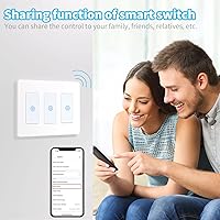 Vista 8 de Milfra Interruptor inteligente táctil: 3 bandas, interruptores de luz WiFi, compatible con Alexa, necesita cable neutro, no requiere concentrador