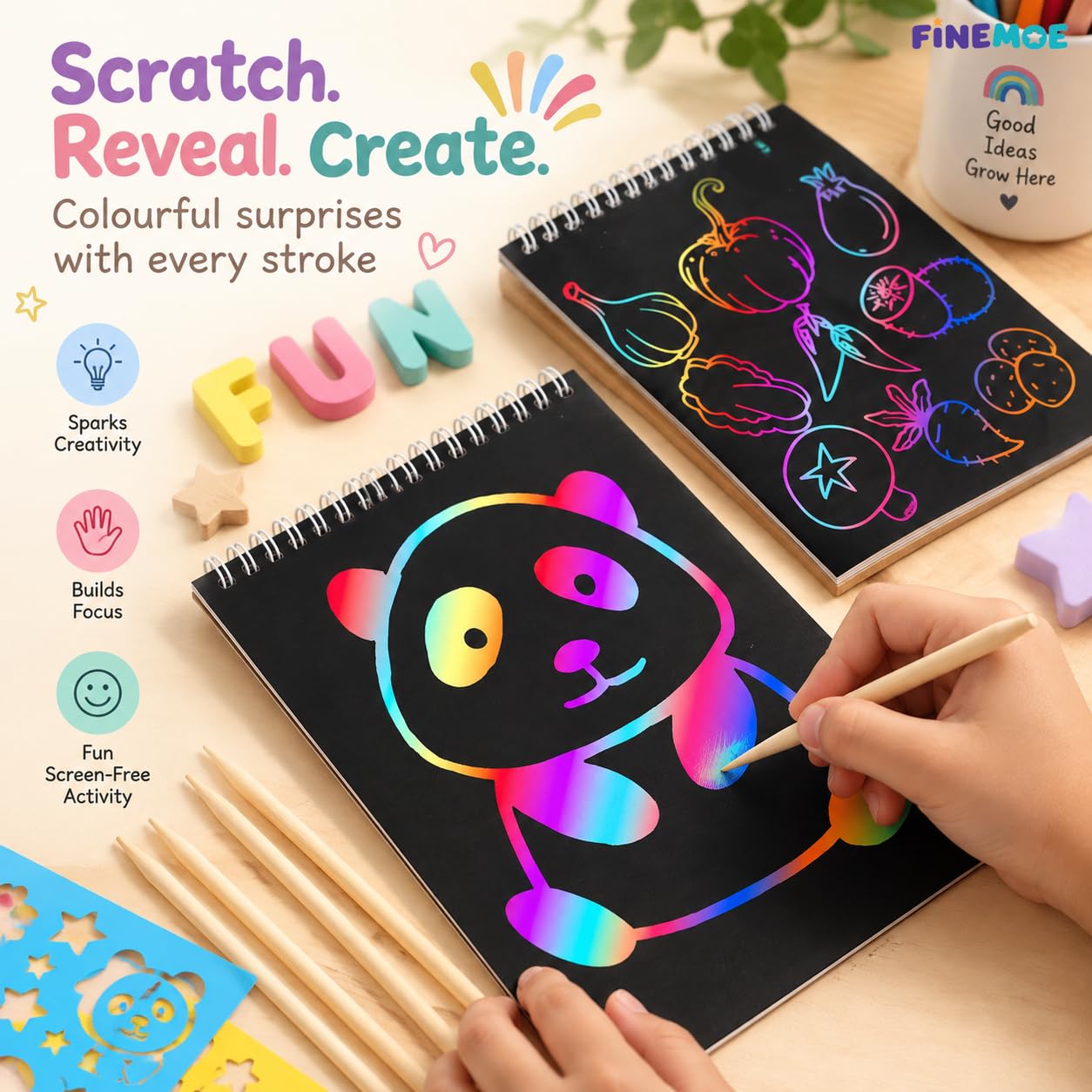 Finemoe Scratch Art Book - Bulk Return Gifts for Kids -5