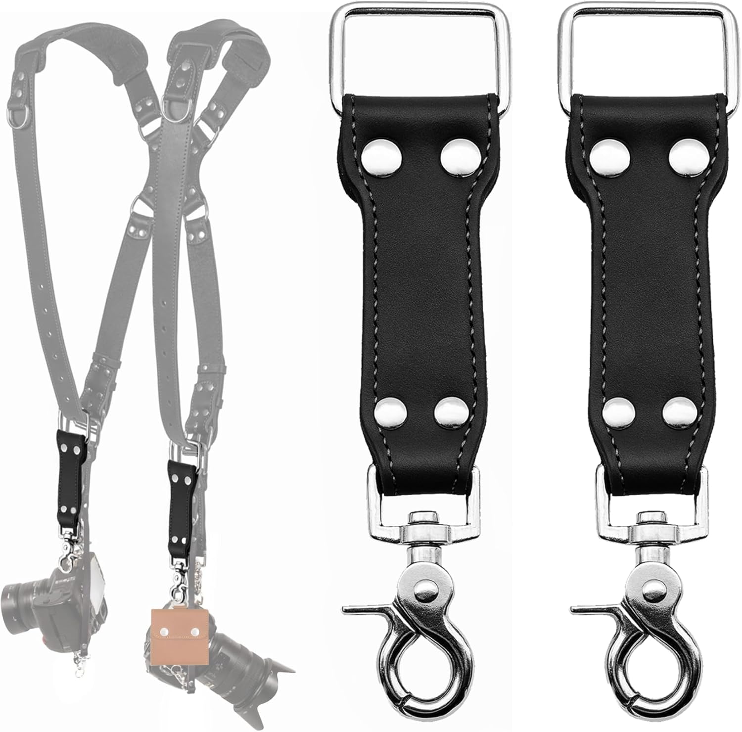 C Coiro Extra Attachments Single and Dual Camera Harness for Camera Bag, Sling Bag, Pouch, Lens Case