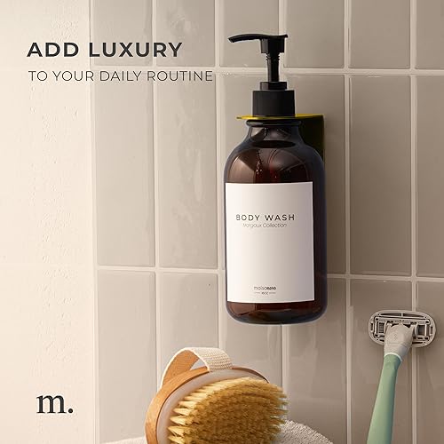 Miniatura 5 de MaisoNovo Juego de 2 soportes adhesivos para jabón y champú, dorado, soporte dispensador montado en la pared