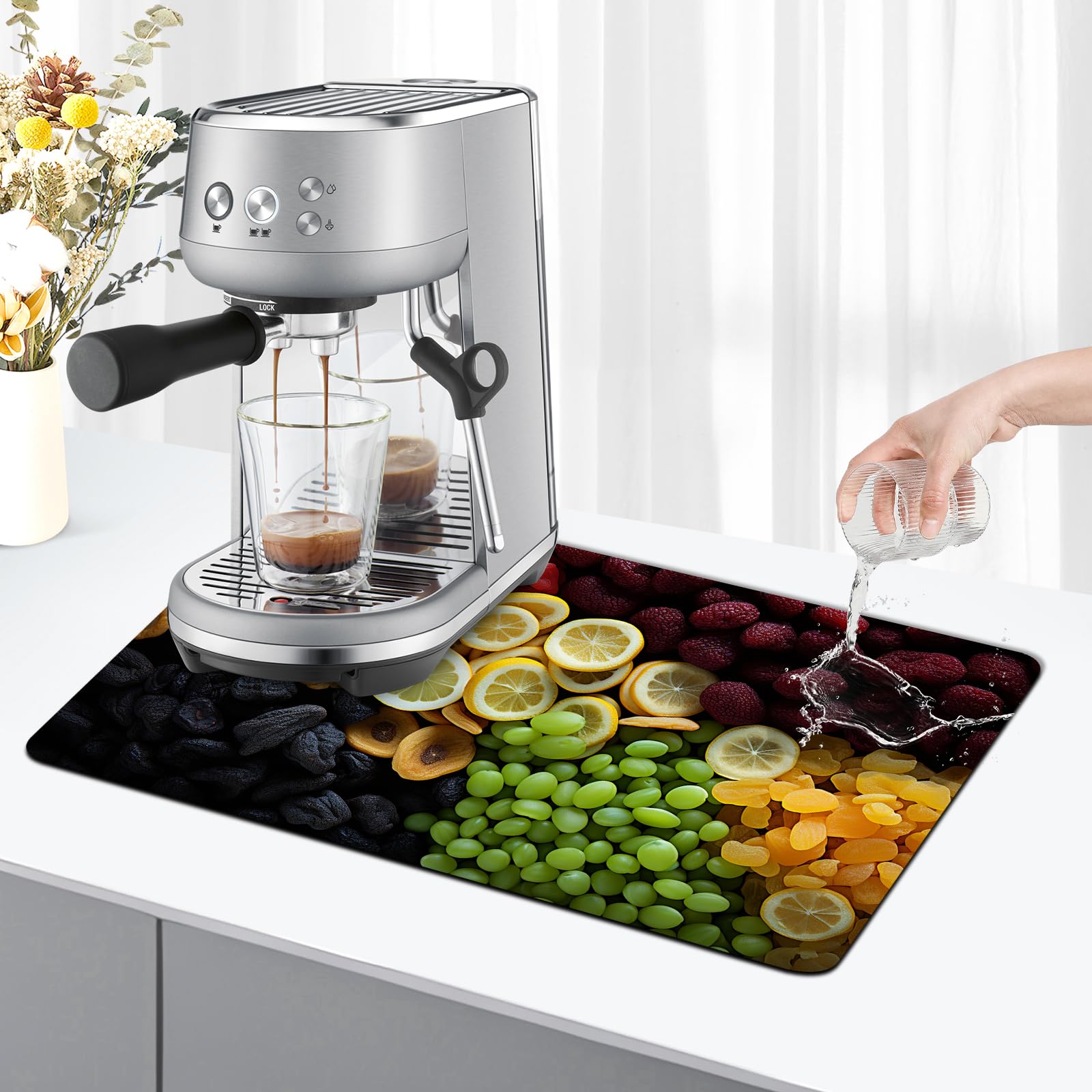 Tappetino Assorbente Per Cucina 30x40 Cm - Per Macchina Da Caffè, Scolapiatti, Antiscivolo E Resistente Al Calore - Foto 2