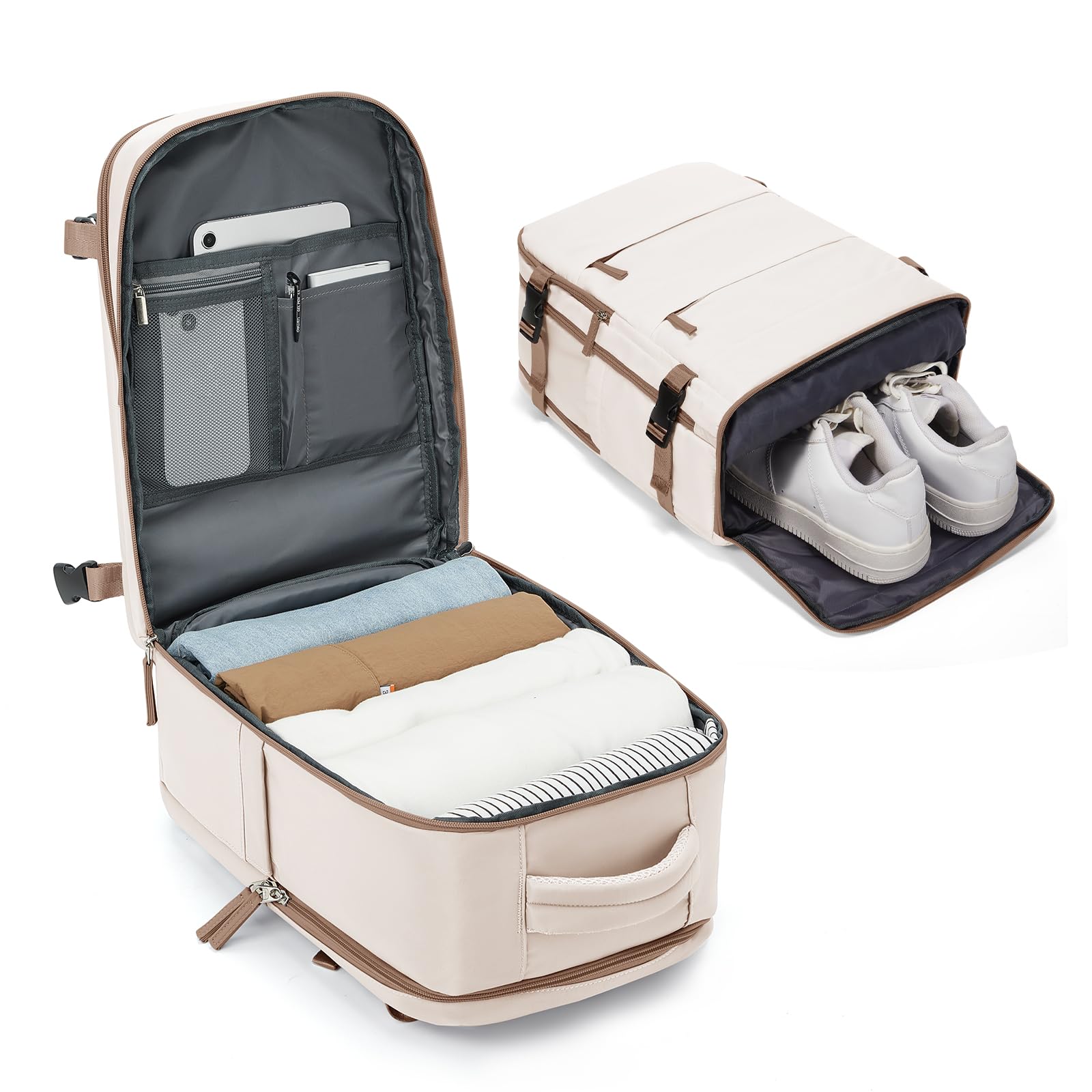 BJLFS Borse da Cabina per Ryanair 40x30x20 Bagaglio a mano Sottovuoto 40x20x25 Zaino da Viaggio con Sottovuoto impermeabile Donna Zaino Easyjet 45x36x20 Zaini Wizzair con porta scarpe