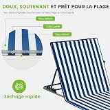 Palawano Sun Lounger for Garden & Beach - Adjustable 5-Position Beach Mat, Lightweight & Portable Lounger Mat for Pool, Picnic & Outdoor - 3