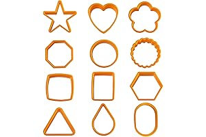 12 Different Color Plastic Play Dough Cutters For Kids