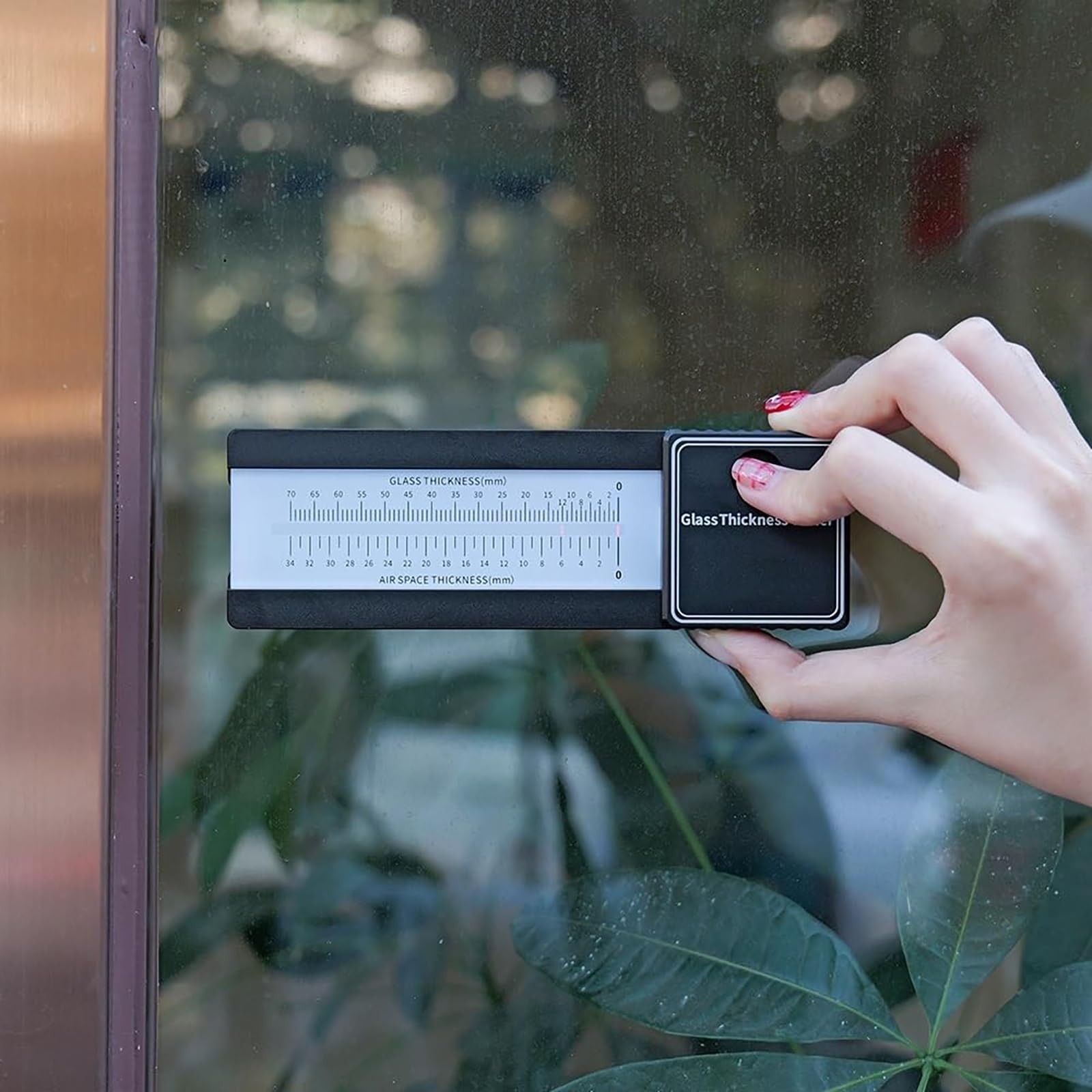 Misuratore di spessore del vetro, strumento di misurazione digitale con spessore massimo di 70 mmper il vetro e 34mm per l'aria, tester per lo strato d'aria del vetro isolante cavo