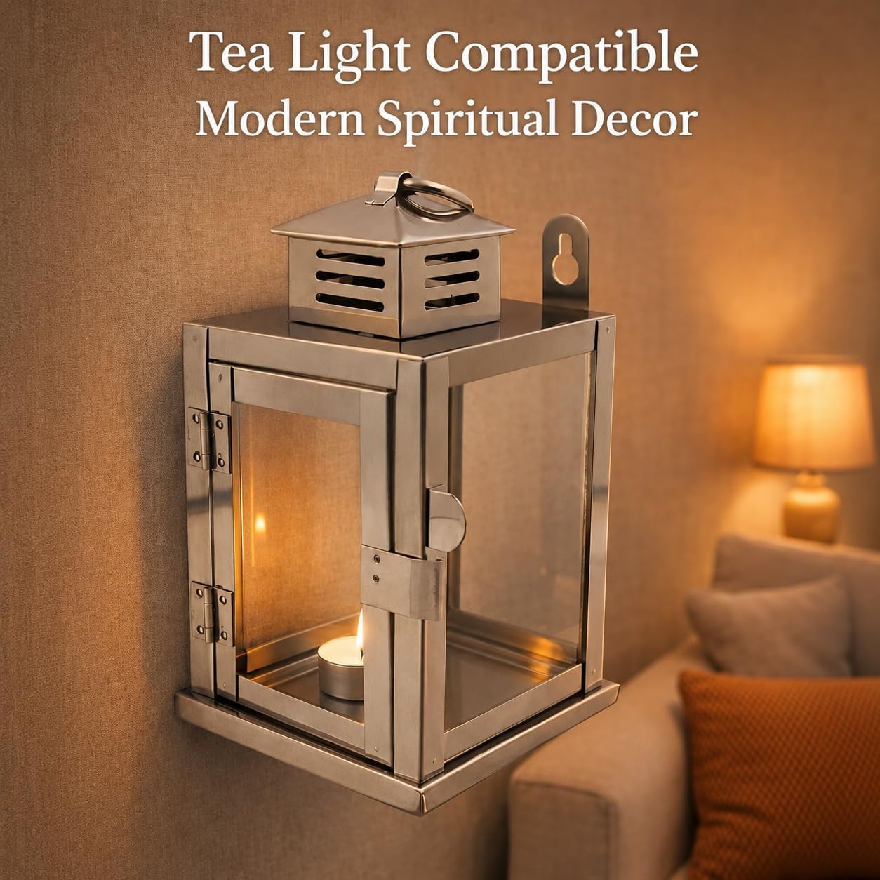 nakshathra Wall Mounted Brass Oil lamp with Glass Covers (Golden & Silver) 1