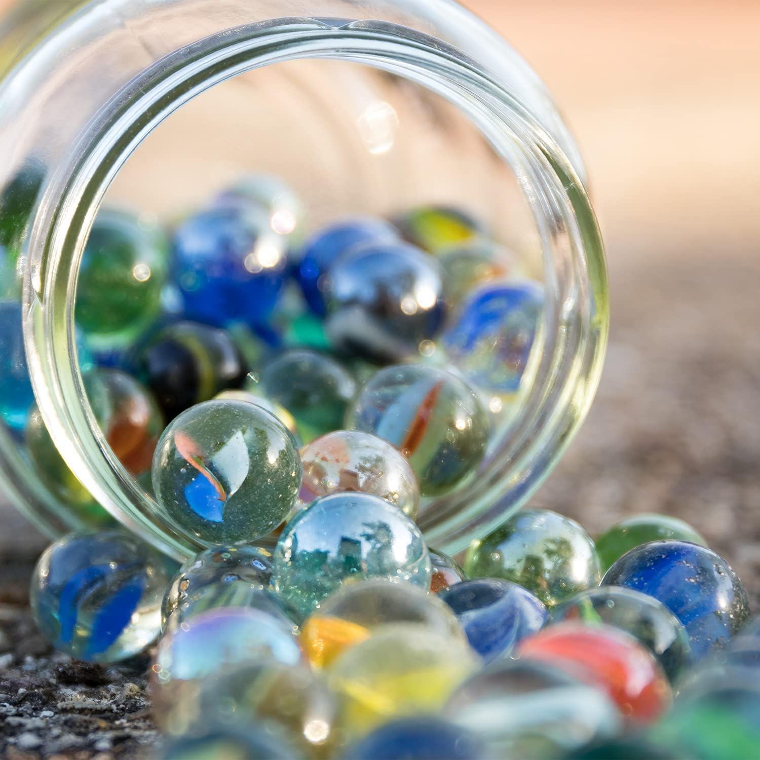 SAUDEEP INDIA Decorative Glass Marble Balls, Round Pebble Stones, Colourful Kanche for Home Decor, Aquarium (Pack of 400)