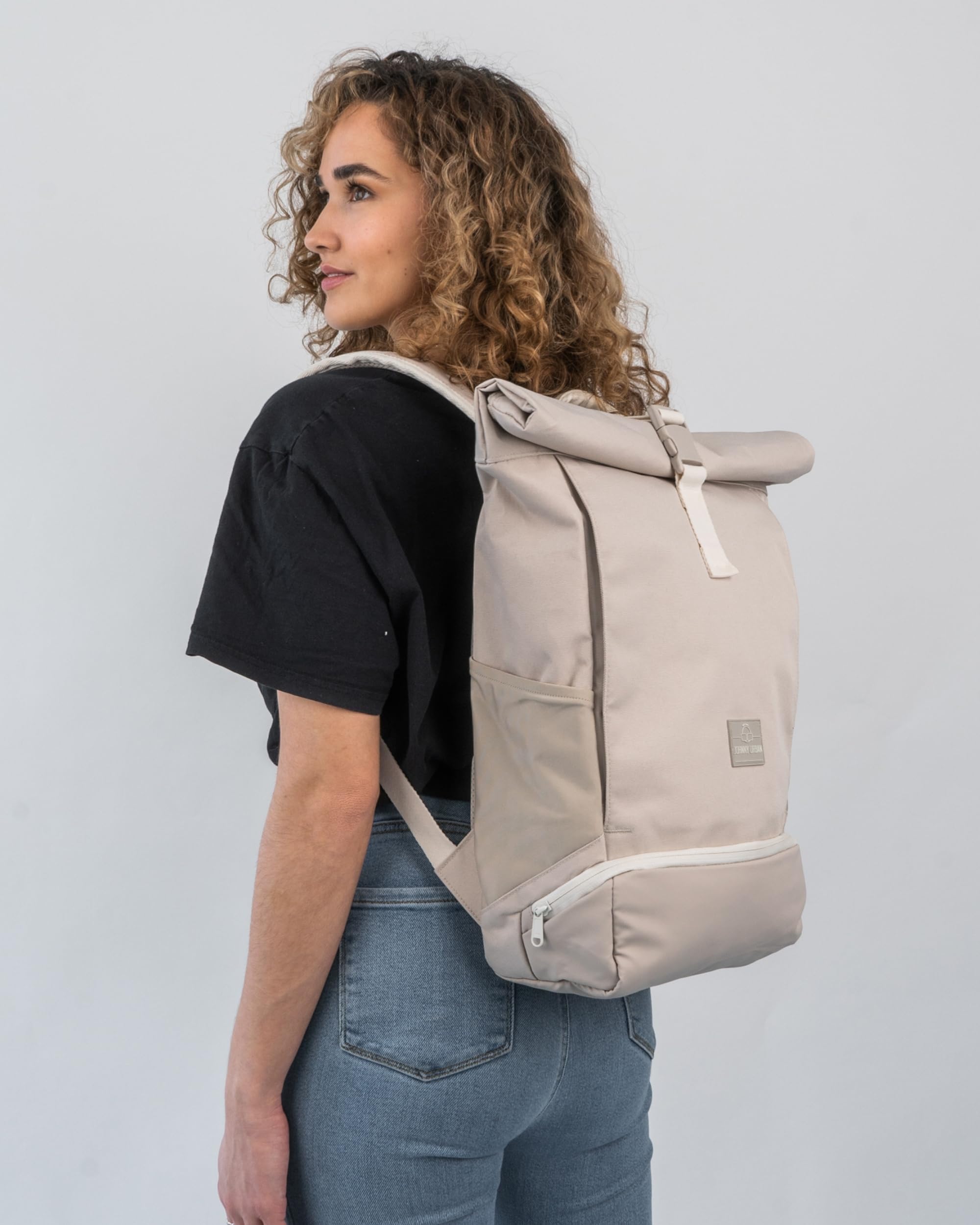 Johnny Urban Allen Medium Rolltop Rucksack 15L Wasserabweisend Beige Damen Herren