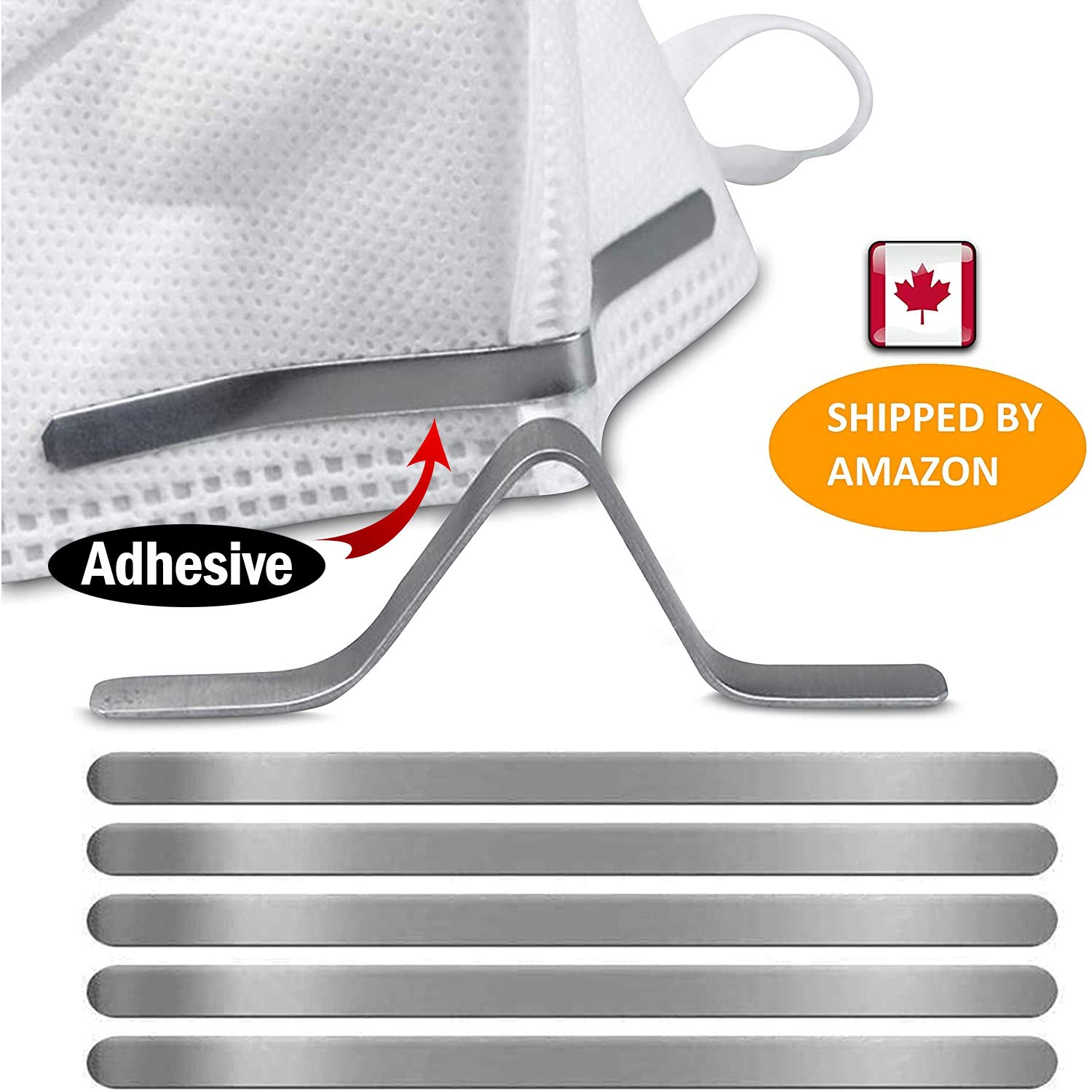 Metal Nose Strip for Masks – Nose Bridge Strips for Face Masks - Aluminum Mask Nose Wire - 100 pcs Nose Strips - One-Side Sticky Clip for Bridge Band – DIY Crafting Accessory (100)