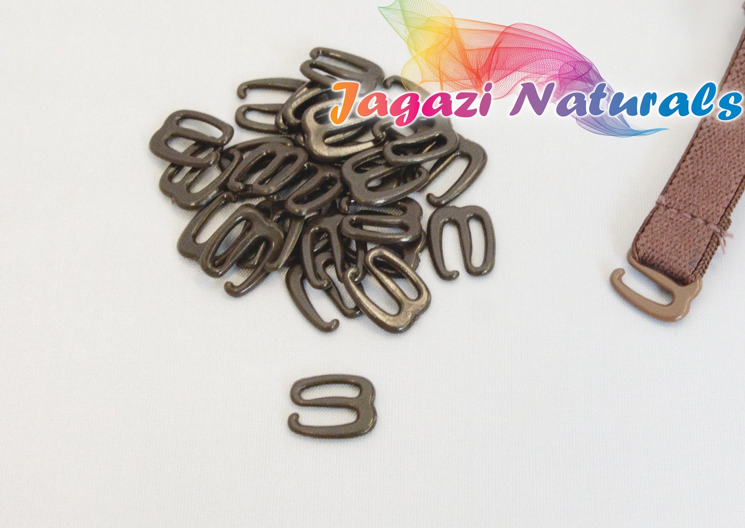 Adjustable Straps. Hooks. Elastic Stretchy Band Wig making. Lace Wig Cap. Elastic tape. Bra straps (Black hooks 24 pieces) image 4