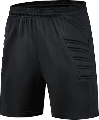 Youth Padded Soccer Goalie Shorts Sweat-Wicking Protective Goalkeeper Shorts Uniform for Boys Men