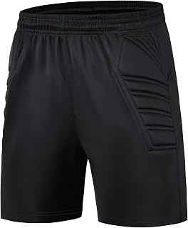 Youth Padded Soccer Goalie Shorts Sweat-Wicking Protective Goalkeeper Shorts Uniform for Boys Men