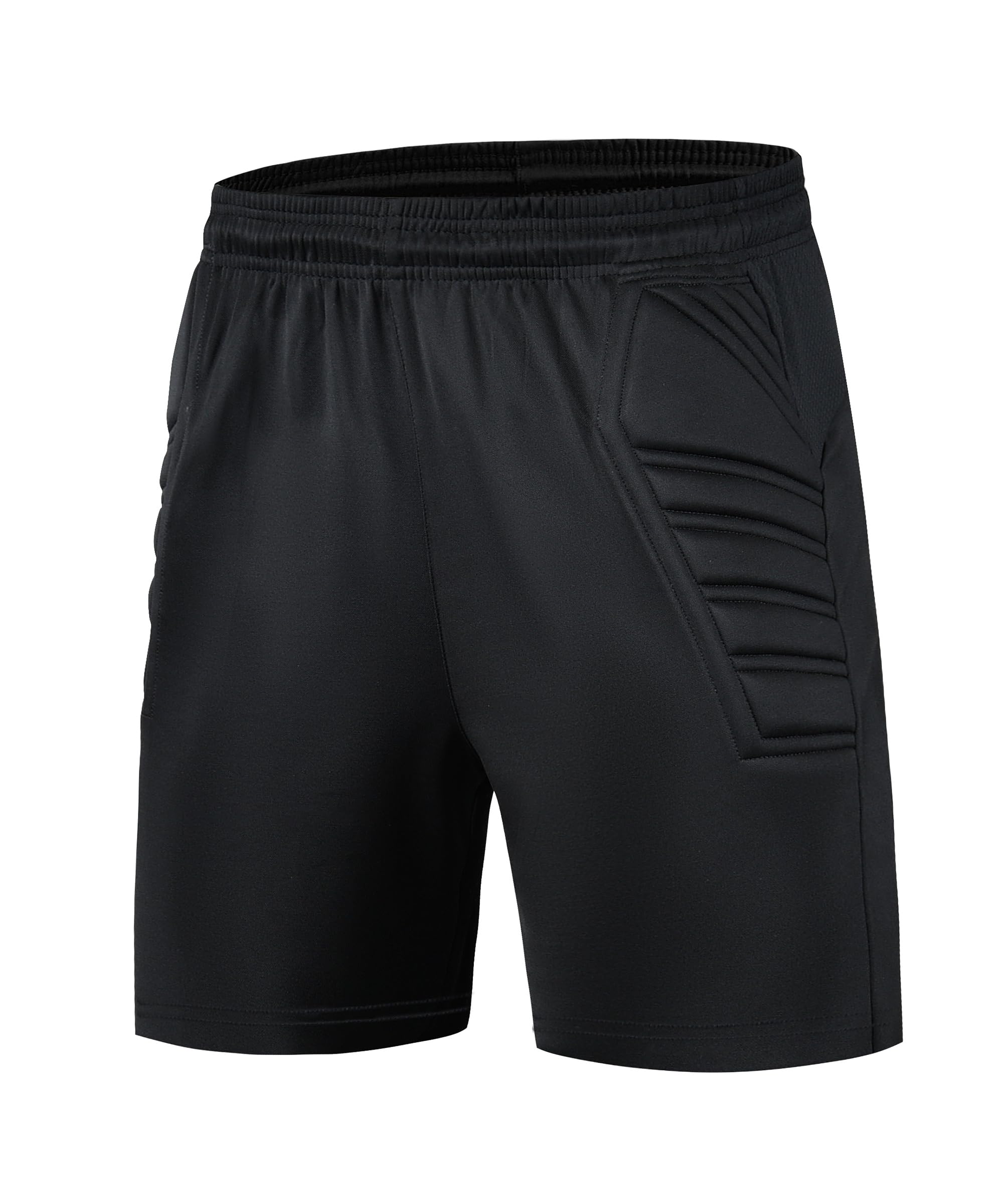 LUCKYLUAN Youth Padded Soccer Goalie Shorts Sweat-Wicking Protective Goalkeeper Shorts Uniform for Boys Men