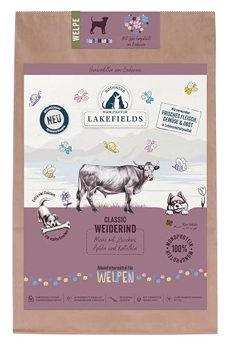 Lakefields Alimento seco clásico para cachorros, carne de vacuno 60%, 1 x 2,5 kg, sin cereales