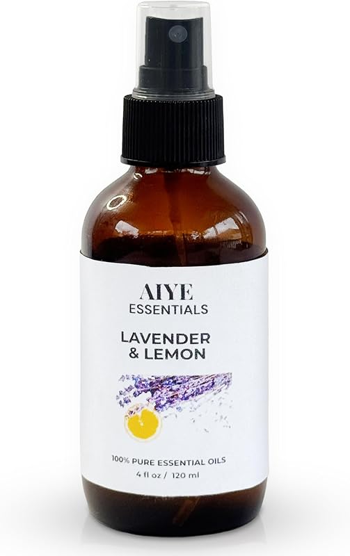 Lavender Lemon Room, Linen Spray & Fabric, 4 fl oz (120 ml) Non‑Toxic Essential Oil Aromatherapy Mist for Home & Bedding, by Aiye Essentials