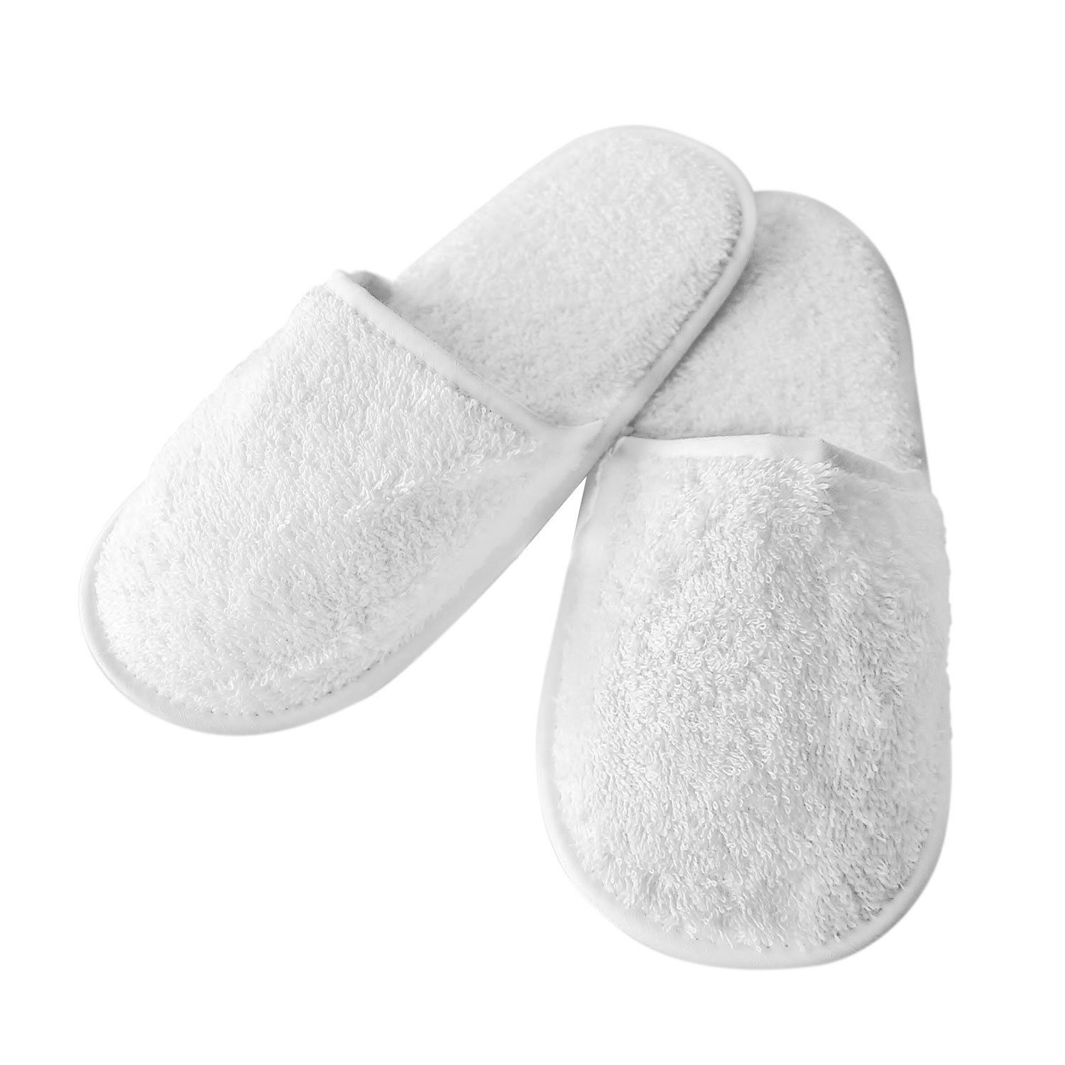 10 unidades Hotel y Spa blanco tejido de rizo Zapatillas, 100% algodón, Blanco, EUR 41/42 UK 7/8
