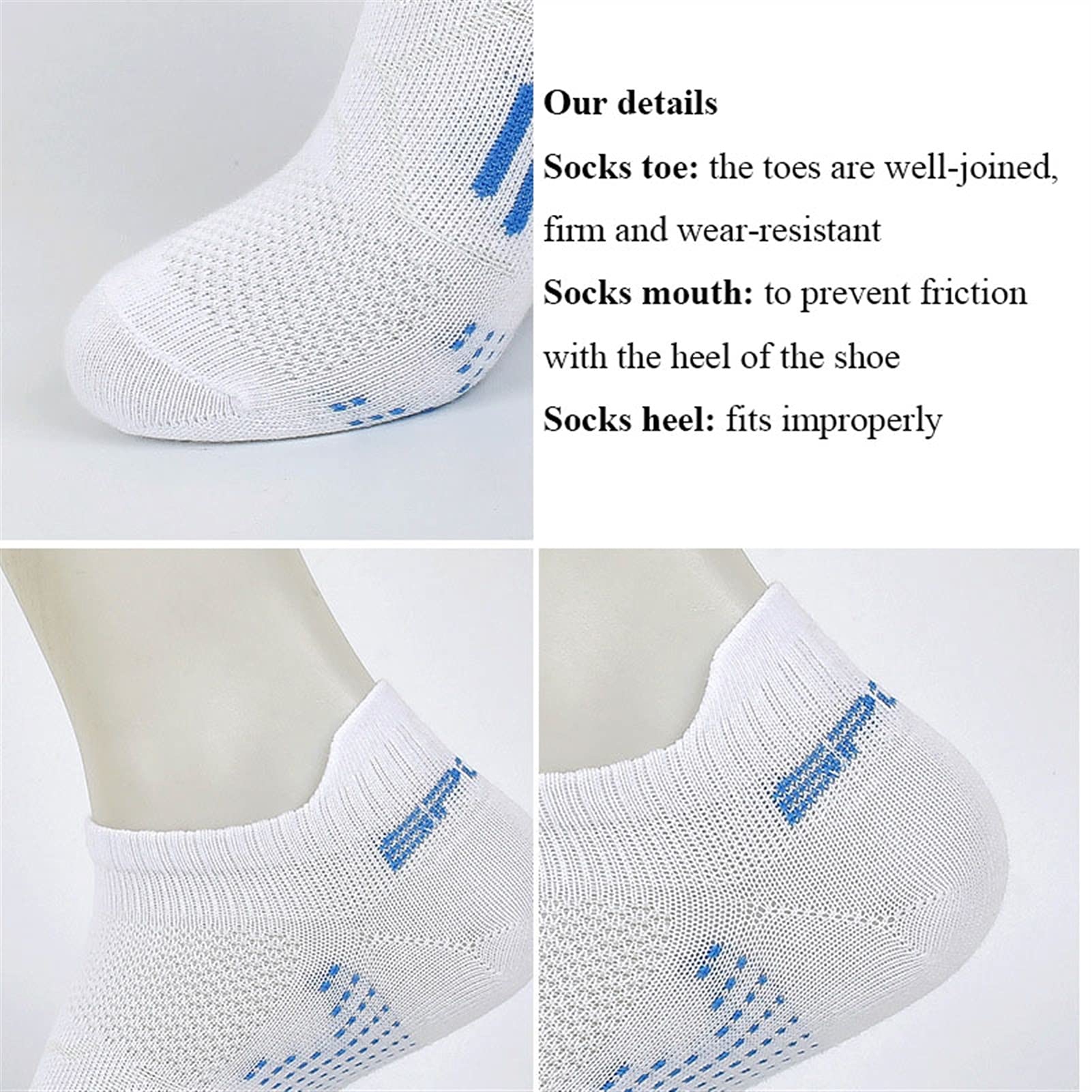 Hombres/Mujeres Running Socks Outdoor Deporte Ciclismo Fino Transpirable Quick Dry Moisture Mojaming Fitness Compresión Bajo Corte Corto Calcetín Senderismo