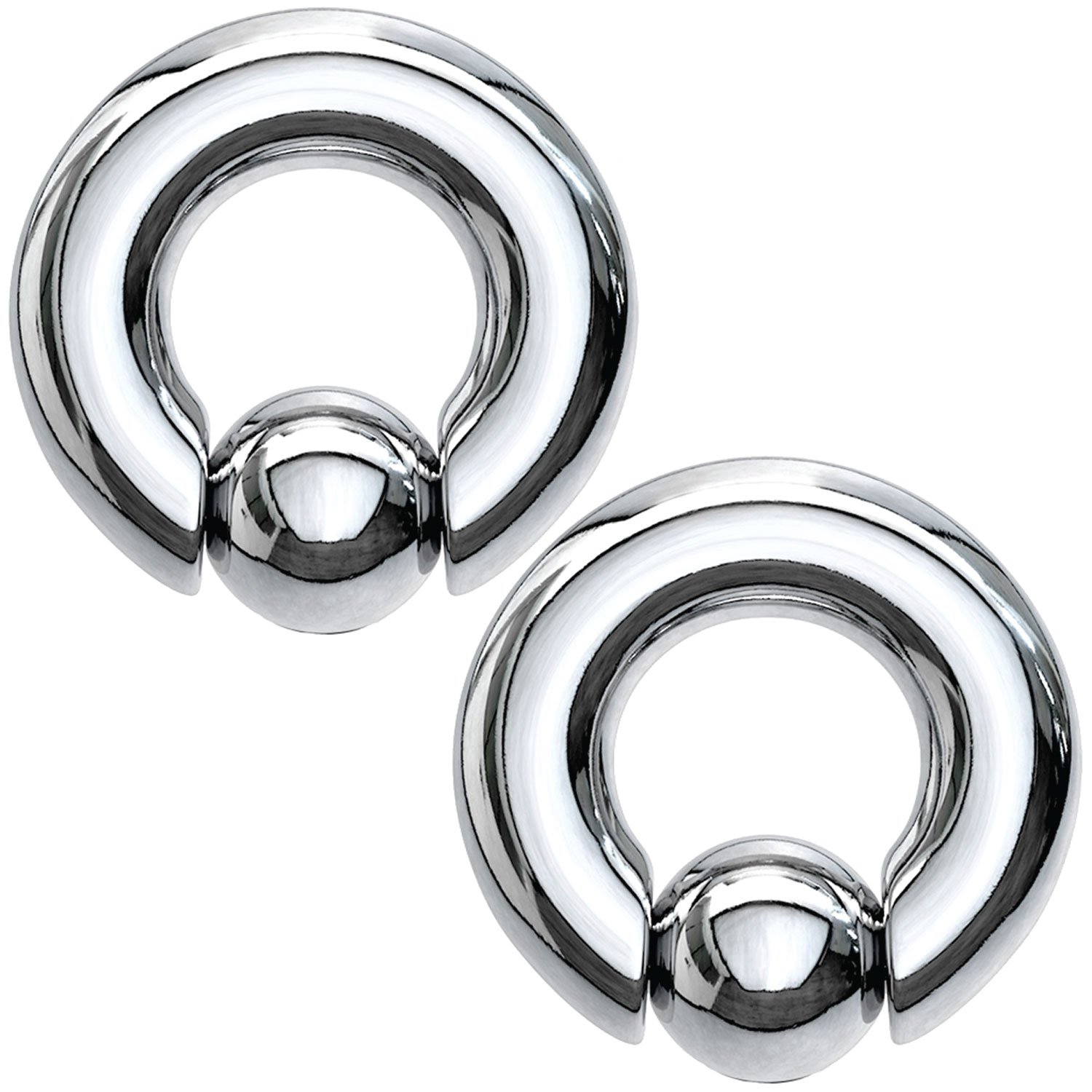 BodyJ4You2PC Ball Closure Ring Stainless Steel 10G-20G BCR Nose Nipple Tragus Lip Body Piercing Jewelry