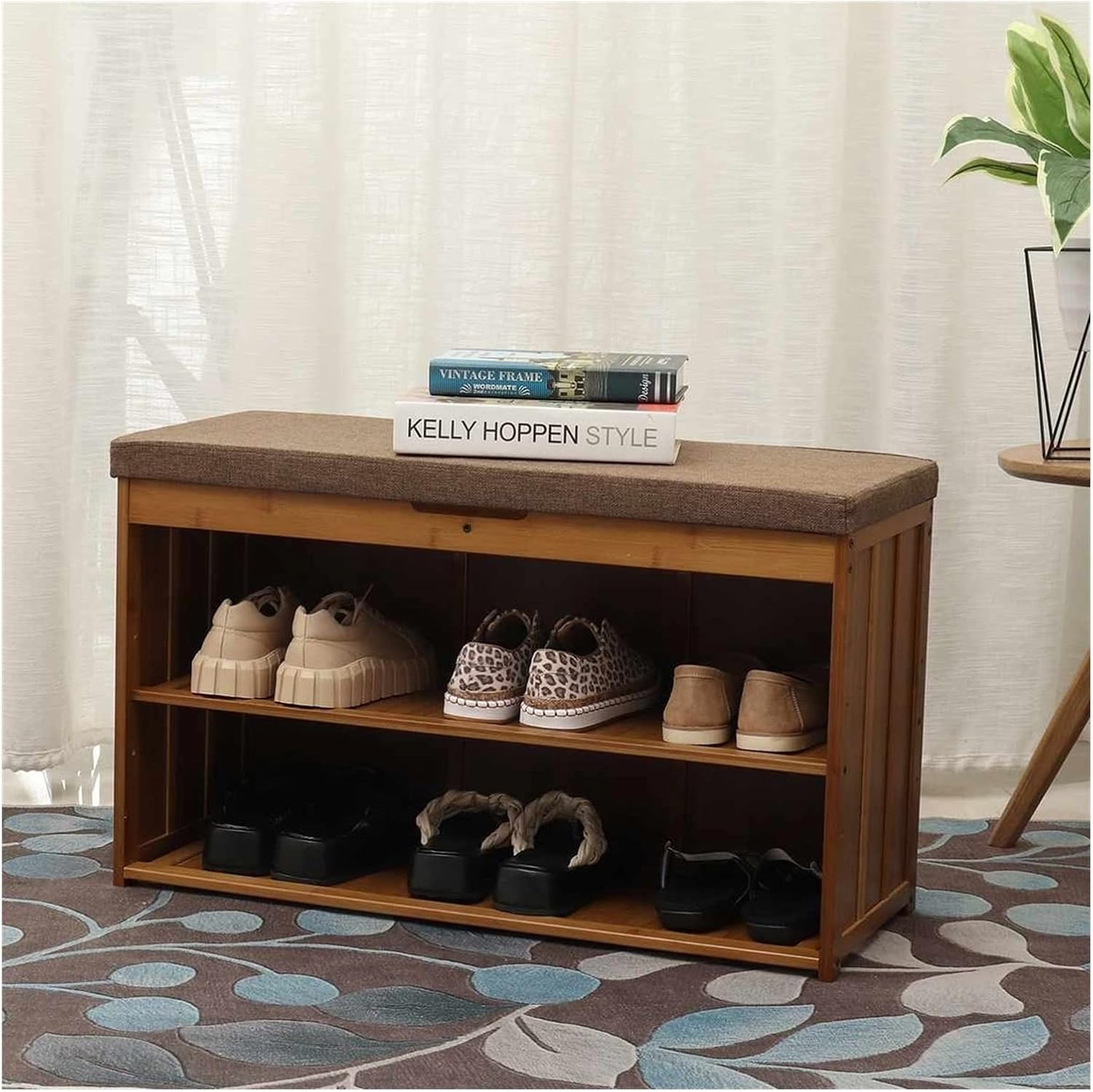 Free Standing Shoe Racks Shoe Closet Corridor Shoe Rack Storage Organizer Multi-functional Shoe Stool Storage Rack Shoe Cabinet Entrance With Shoe Changing Stool Shoe Storage Rack ( Color : 100cm