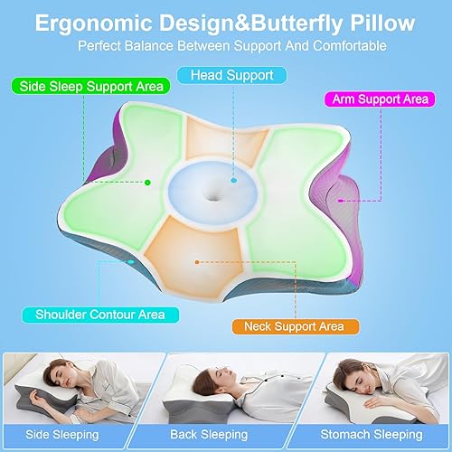 Miniatura 2 de Almohadas de espuma viscoelástica, almohada ergonómica para aliviar el dolor de cuello, almohada de cama para dormir, almohada cervical cervical