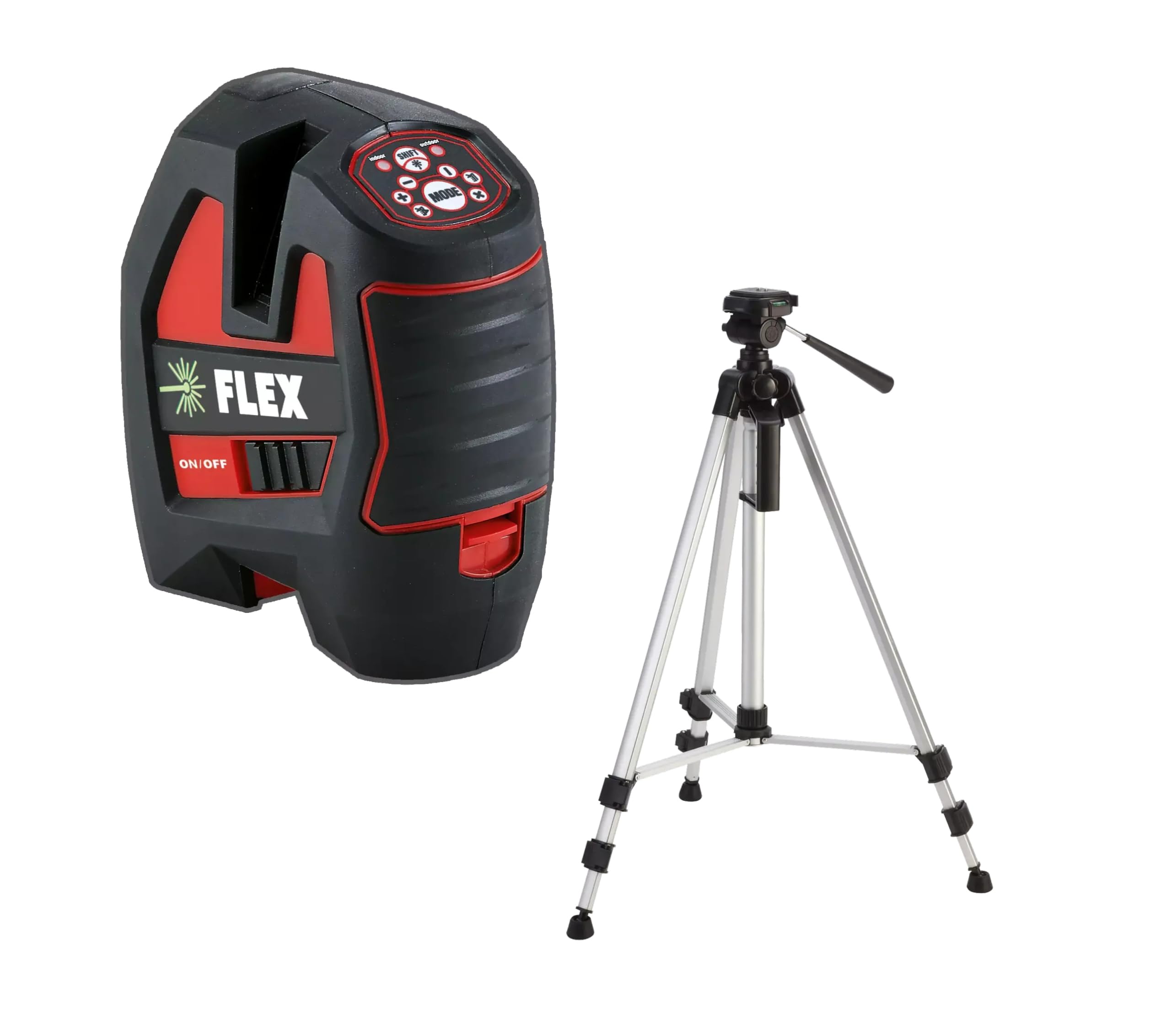 FLEX Kreuzlinien-Laser | Kreuzlinien-Laser Selbstnivellierend ALC 3/1-G/R + LKS 65-170 F 1/4 – Komplettset inkl. Stativ