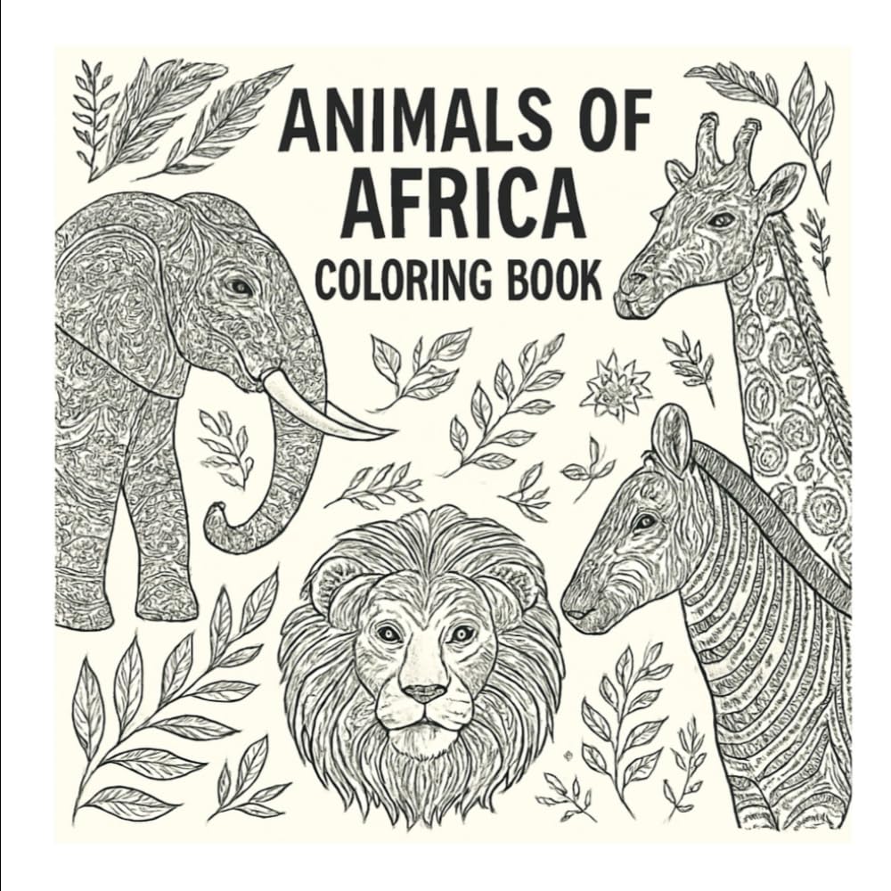 Animals of Africa: Coloring Book