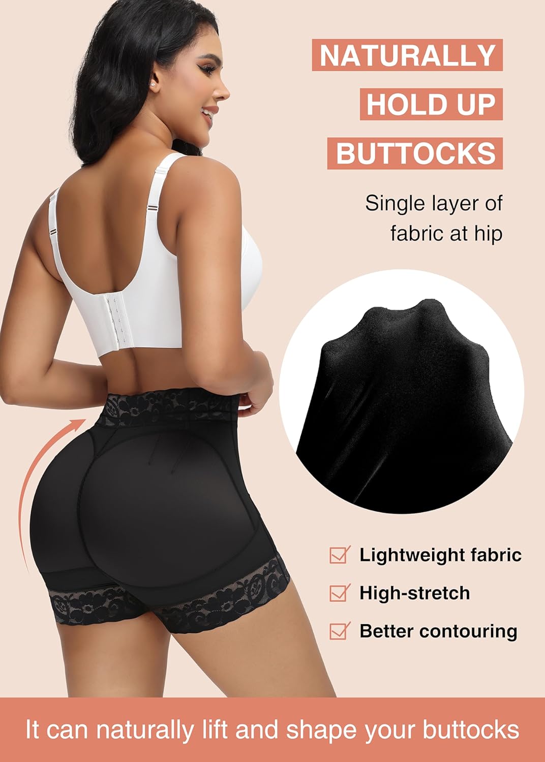SHAPSHE Butt Lifting Shapewear for Women Tummy Control Body Shaper Shorts Slimmer Flat Tummy Butt Shaper Panties - Image 3