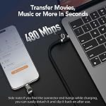 MFish 4-in-1 Multi-universel USB Câble de recharge – 240W Max Cord de chargeur rapide avec plusieurs connecteurs pour iPhone 16/15/14/13, iPad, Samsung, MacBook, Comprimés & Plus (Noir, 6.6Ft)