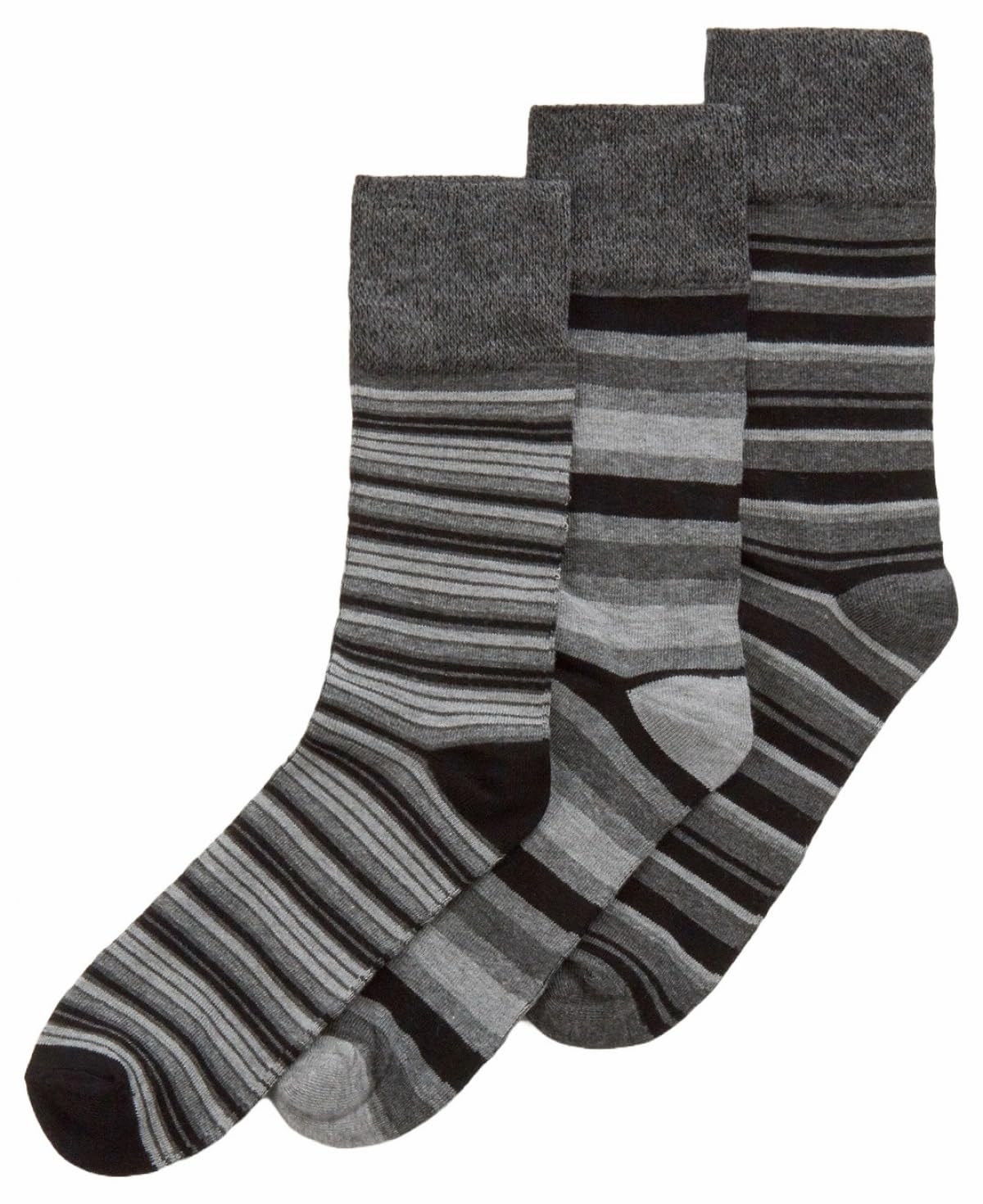Panda Stick Mens Bamboo Striped Socks in Grey, size: One Size