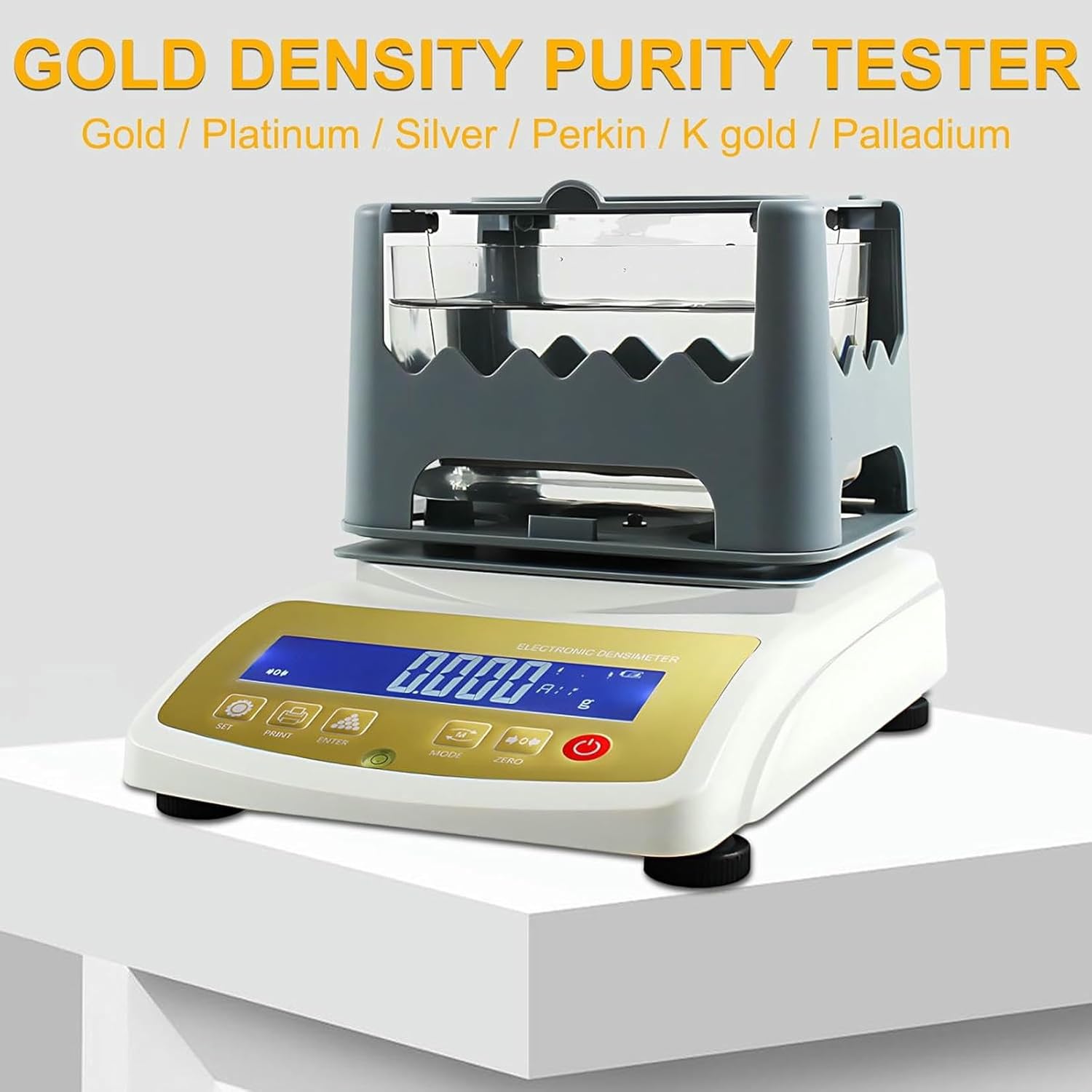 Gold Purity Tester & Electronic Density Meter Kit - 0.01g/cm3 Accuracy for Precious Metals, LCD Display, Ideal for Jewelers & Investors