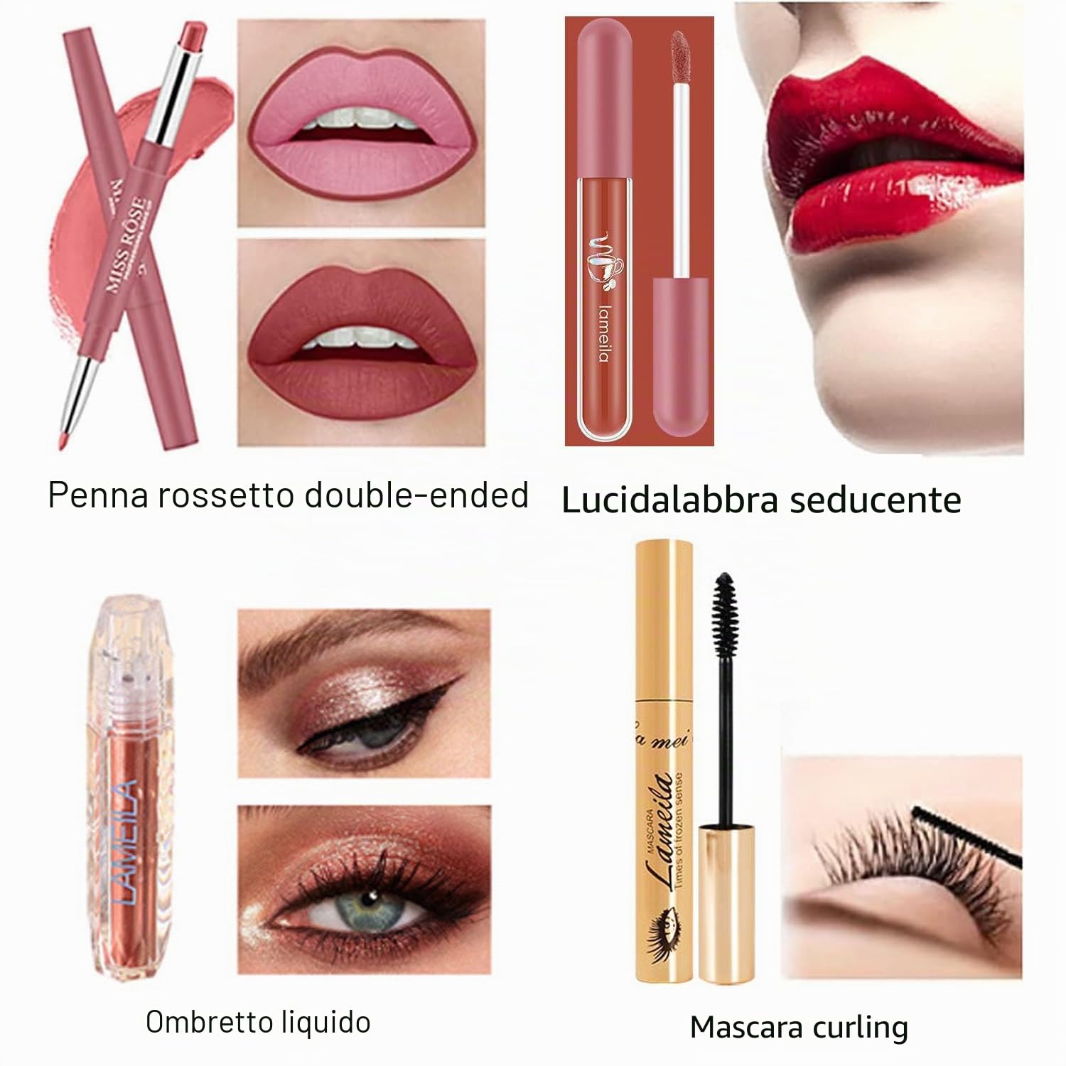 Set regalo di trucco all-in-one, mini kit cosmetico, facile da trasportare, kit trucco riutilizzabile, regalo meraviglioso