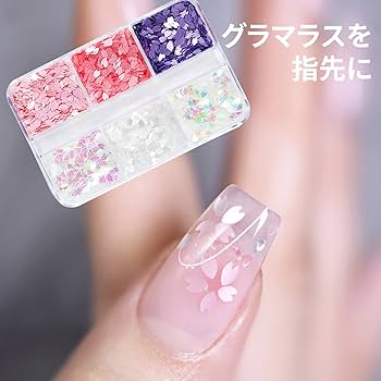 ネイルパーツ 蝶型 スパンコール　ホログラム　24色　ジェルネイル　レジン Amazon | ネイルパーツ 桜 ホログラム 薄型 桜の花びら ネイル