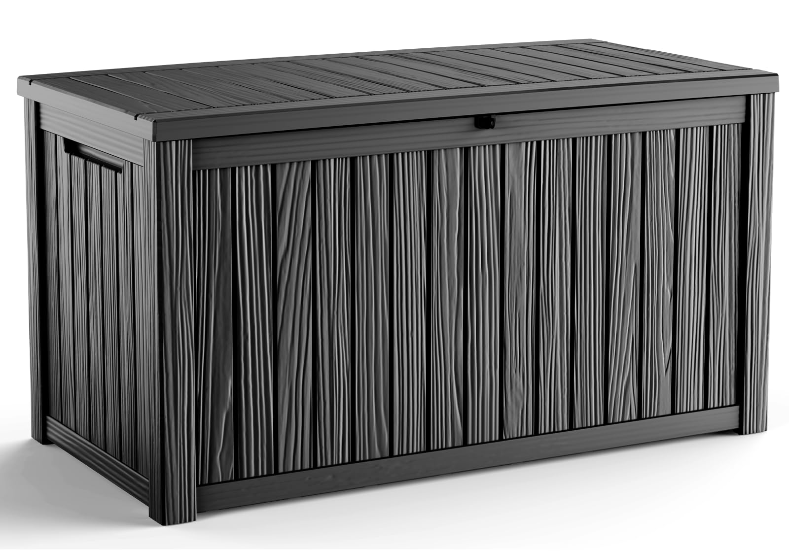 200 Gallon Outdoor Deck Box,Storage Lockable Waterproof Patio Furniture,Garden Tools,Cushions,Pool Accessories Outside Storage Resin Box(Black)