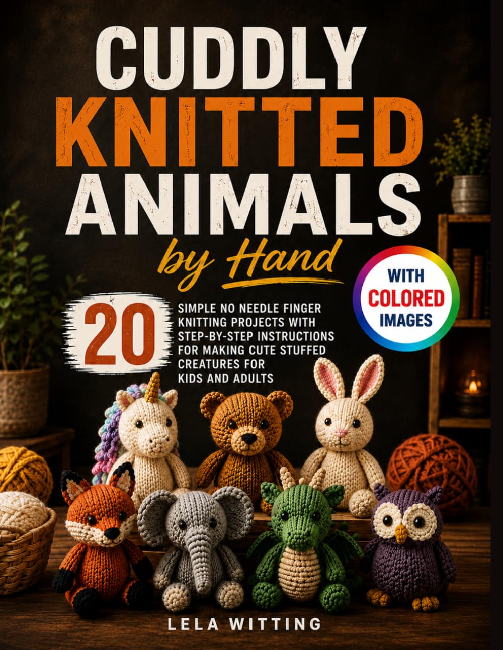 Cuddly Knitted Animals by Hand: 20 Simple No Needle Finger Knitting Projects with Step-by-Step Instructions for Making Cute Stuffed Creatures for Kids and Adults