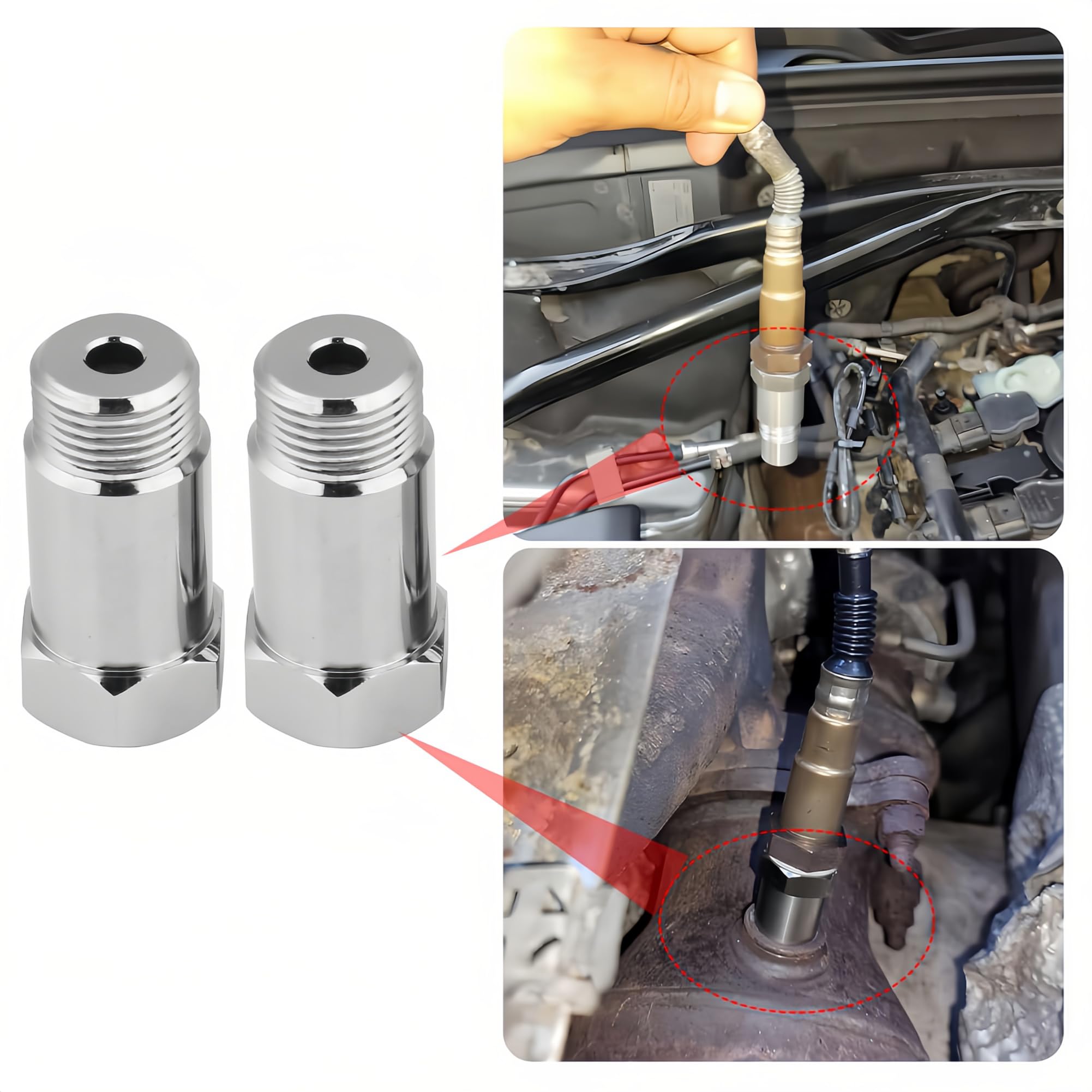 Distanziatore Sensore Ossigeno O2 Emulatore Sonda Lambda Extender Ferro Spacer Universal 2 Pezzi