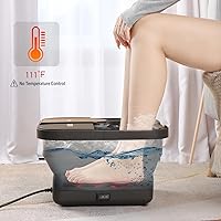 Vista 3 de Beinilai Spa para pies plegable, baño de pies con calor y masaje y chorros de burbujas, tina para remojar los pies con seis rodillos no motorizados