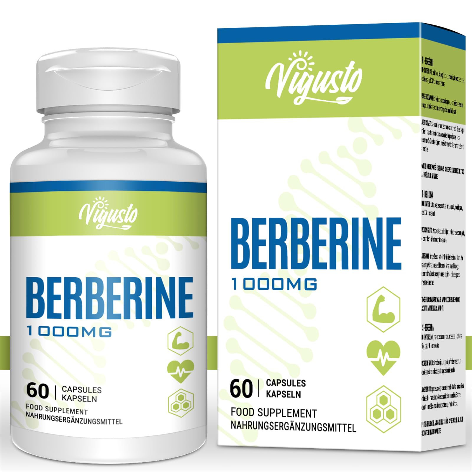 Naturliches Berberin HCL 1000mg Kapseln - AntioxidativerAMPK-Aktivator + Milk Thistle Extrakt, Maximale Absorption, 60 V
